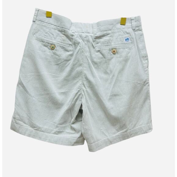 Southern Tide 34 Striped Shorts Mens Shipjack Brown‎ White Classic Fit Cotton - Picture 4 of 10